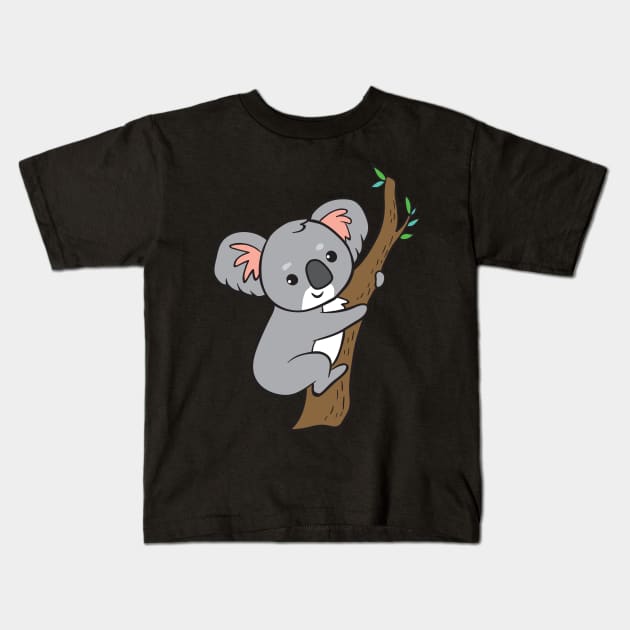 Koala - climbing Kids T-Shirt by theanimaldude